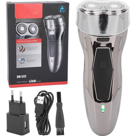 Rasoir Électrique Professionnel pour Homme - Tondeuse Barbe Rechargeable Lavable Argent (EU Plug 100‑240V) (1/5)