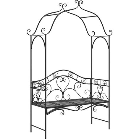Maison Exclusive - Gartenbank Schwarz 121 x 48 x 200 cm Stahl