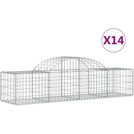 Maison Exclusive - Gabionen mit Hochbogen 14 Stk. 200x50x40/60 cm