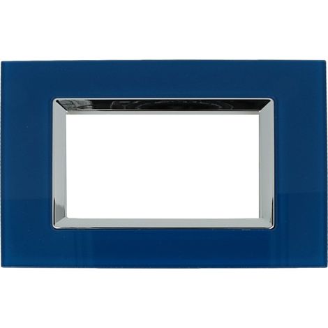 Placca Plexi 504 4M Moduli Blu Capri Plexiglass Compatibile con Bticino Living (1/3)
