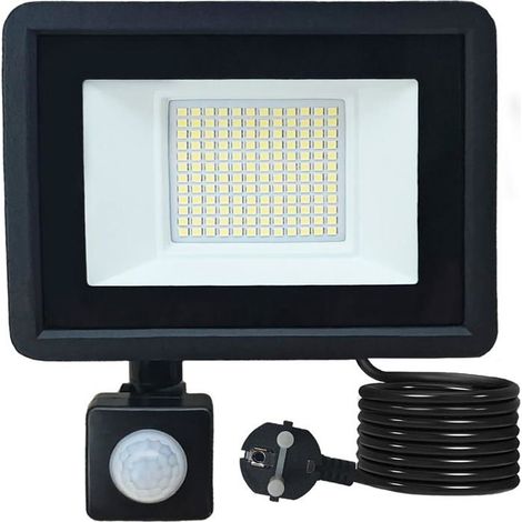 Projecteur Led Extérieur Avec Détecteur,Avec Prise,Fonction Sens,Minuterie,Étanche Ip66,Projecteur Led En Aluminium Super Lu[CA310] (1/5)