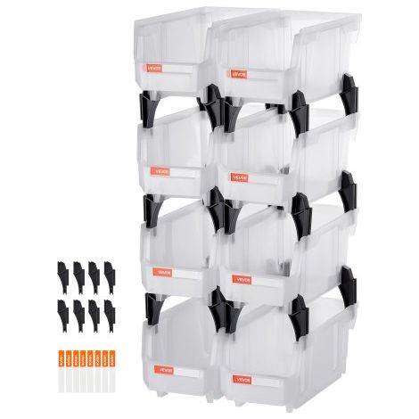 Bac à Bec Empilable Lot de 8 Bacs de Rangement Plastique - 27 (1/5)