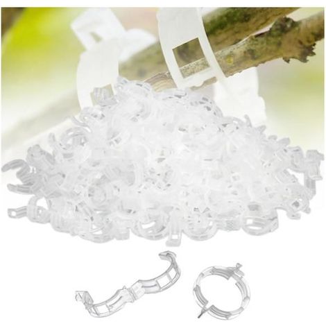300 Stück Pflanzenclips aus Kunststoff, Pflanzenhalter für den Garten, Pflanzenstützen (300 Weiß)