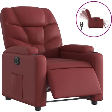 Maison Exclusive - Relaxsessel Elektrisch Weinrot Kunstleder