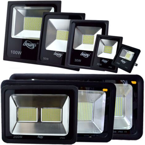 Projecteur LED ultra-lumineux, lumière blanche étanche, extérieur, fin, IP66, 10 watts