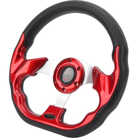 Volante universale per golf cart da 12,5 pollici - Alluminio rosso e materiale PU (1/2)