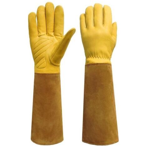 Pair Gants de protection RONCIER épines et ronces - Taille 11.5cm - Brun