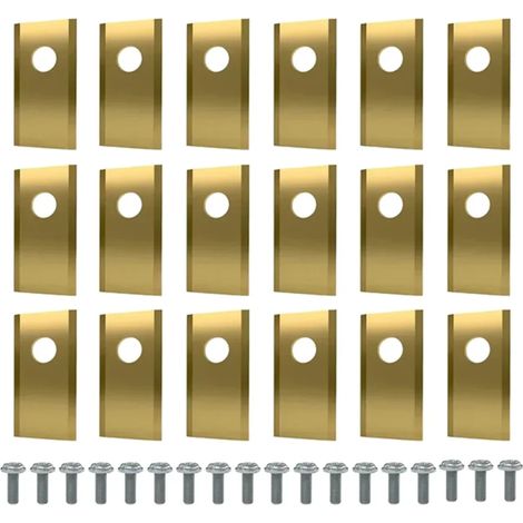 (18 pièces dorées) Kit de lames de coupe en acier inoxydable pour tondeuse robot Worx Landroid, avec vis de rechange. (1/4)