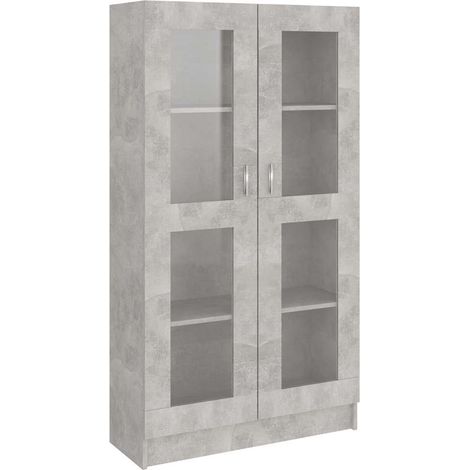 Maison Exclusive - Armadietto Vetrina Grigio Cemento 82,5x30,5x150 cm Multistrato