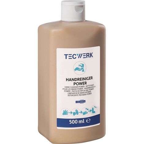 Limpiador  de  manos  Power  500ml  sin  jabón,  sin  disolventes,  perfumado  TECWERK (1/2)