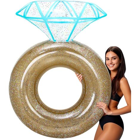 Bouee Piscine Adulte, Gonflable Bouée Piscine de Diamant pour Enterrement de Vie de Jeune Fille, Bouée de Piscine Gonflable pour Fête de Plage et Les fêtes de Piscine (1/5)