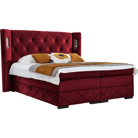 Lit boxspring Historia, Kameleon 59, Double, Continental, 180x200, Tissu, Disponible, 228x212x138cm, LED: Disponible (1/5)