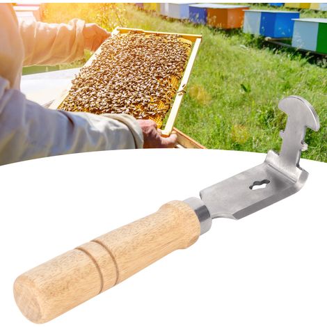 [Racloir pour Cadres Ruches] Racloir Nettoyage Cadres Ruches Manche Bois Acier Inoxydable Racleur Nettoyeur Fournitures Apiculture Dimensions 18x5cm, Matériau Bois + Acier Inoxydable (1/5)