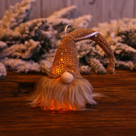 Poupée Gnome en peluche éclairée par LED, ornement Gnomes, éclairage du père noël elfe, décoration suspendue pour la maison (1/5)