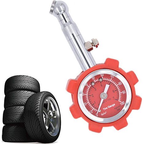 Manomètre numérique de pression des pneus, manomètre pour pneus de voiture, manomètre numérique rouge (1/5)