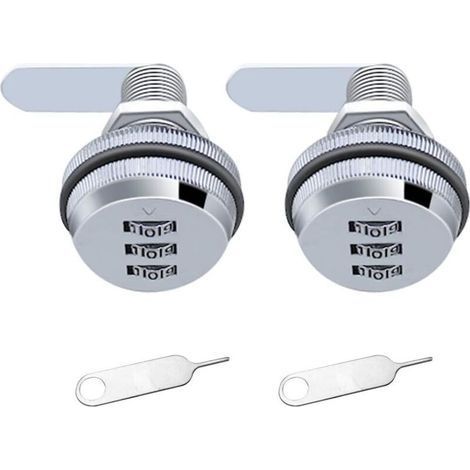 3 Digit Combination Lock Password Lock Keyless Cam Lock - Zinc Alloy Chrome Plating Coded Security Lock for Drawer Locker Box Cupboard Door (1/5)