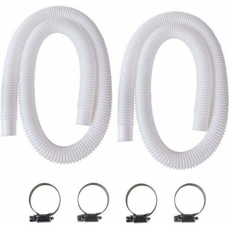 Tuyau de Piscine, 2Pcs 32mm Tuyau pour Piscine Hors Sol, 150cm/59in Tuyau pour Pompe de Piscine pour Intex 330 GPH, 530 GPH et 1000 GPH (1/4)