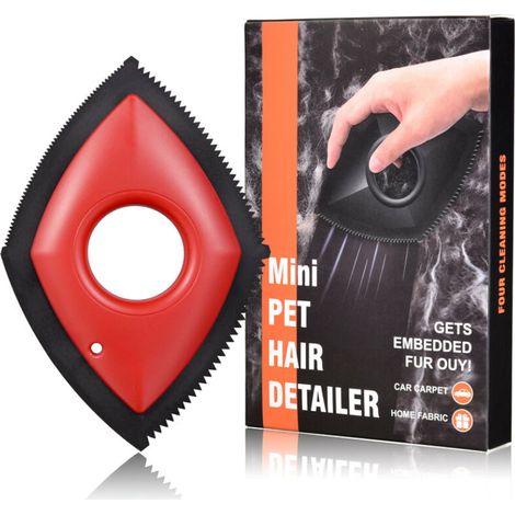 Brosse anti-poils d'animaux – Peigne attrape-poils pour chiens et chats – Enlève et ramasse facilement les poils – Vêtements, tapis, canapés, voitures, tissus – Nettoyage rapide(Rouge ) (1/5)