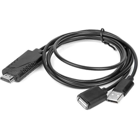 Adaptateur 3-en-1 USB femelle vers HDMI HD 1080p et adaptateur de charge, compatible avec les appareils iOS et Android FT (1/4)