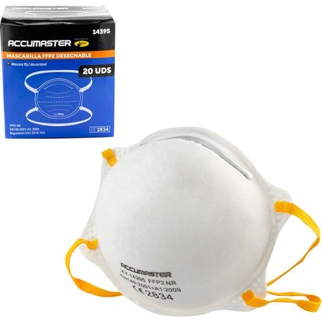 Mascarilla FFP2 NR desechable caja de 20 unidades libre de látex (1/5)