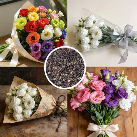 5000 Colorful Lisianthus Seeds – Suitable for Outdoor Cultivation – Ideal as Cut Flowers and for Decorating Garden, Balcony, and Terrace