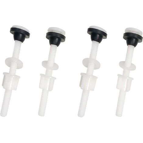Vis universelles pour abattant de toilette - Boulons en plastique avec rondelles de rechange, tête bombée pour charnières d'abat