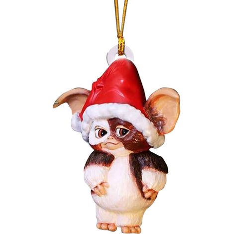Gremlins Gizmo Fée Chapeau de Père Noël Figurine Décoration de Noël à Suspendre C (1/3)