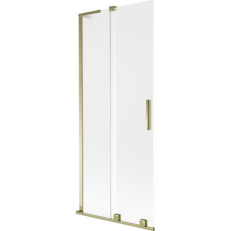 Mexen Velar L Badewannenabtrennung 2-flügelig verschiebbar 80 x 150 cm, matt, gold - 896-080-003-31-50 (1/5)
