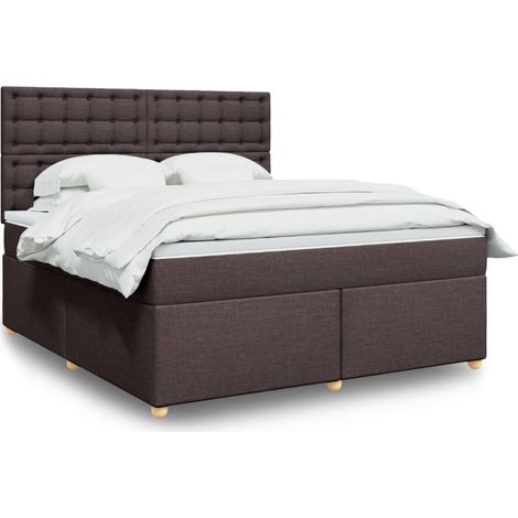 vidaXL Sommier à lattes de lit avec matelas Marron foncé 180x200 cm (1/5)