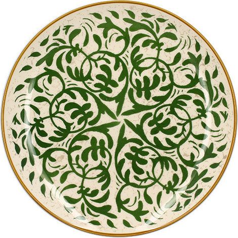 6 x assiettes plates HERACLEE Verte - 27cm - Grès - Novastyl