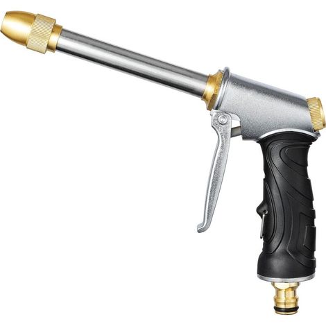 Tuyau d'arrosage Pistolet Spary Buse de pulvérisation en métal robuste Longue buse d'eau à haute pression pour arroser les voitures de lavage de jardin et les animaux de compagnie de douche (1/5)