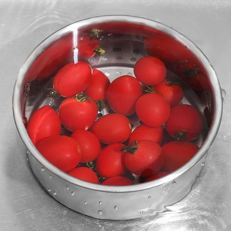 Cestello scolapiatti in acciaio inox, filtro per scarico lavello, colino sospeso multifunzionale, filtro per residui di cibo e pulitore per frutta e verdura 25 cm (1/5)