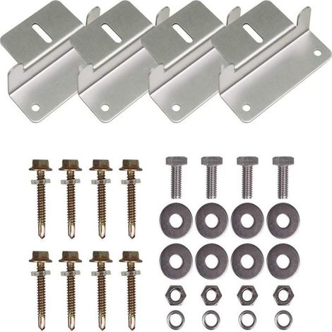Support Z Pour Panneau Solaire - Aluminium - 17 x 12 x 2 cm - Pour Toit Caravane Bateau Mur - Lot De 4 (1/5)