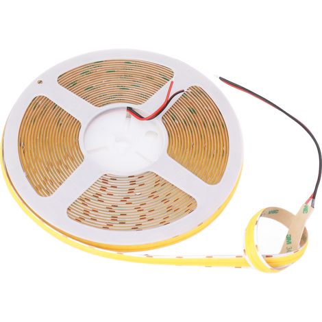 Bandeau lumineux LED COB double rangée, haute luminosité, flexible adhésif, 10 mètres 24V 3000K blanc chaud, DIY pour meuble et voiture (1/5)