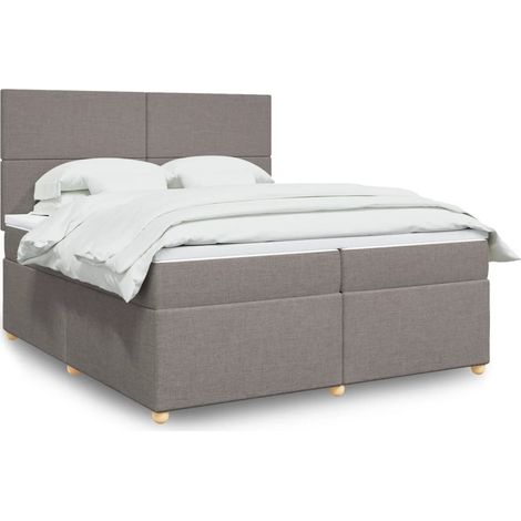 Boxspringbett mit Matratze Taupe 200x200 cm Stoff vidaXL (1/5)