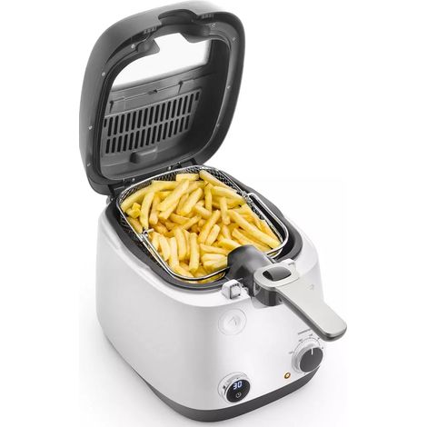 Delonghi – Friteuse électrique 2.4L 1800W – Capacité huile 2.4L – Couleur gris – Pour friture rapide et croustillante (1/5)