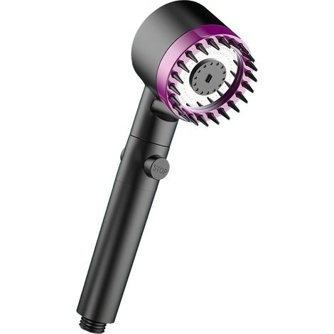 Pommeau de douche à main haute pression 3 modes - Pommeau de douche spa réglable avec jet pluie puissant (rose) (1/5)