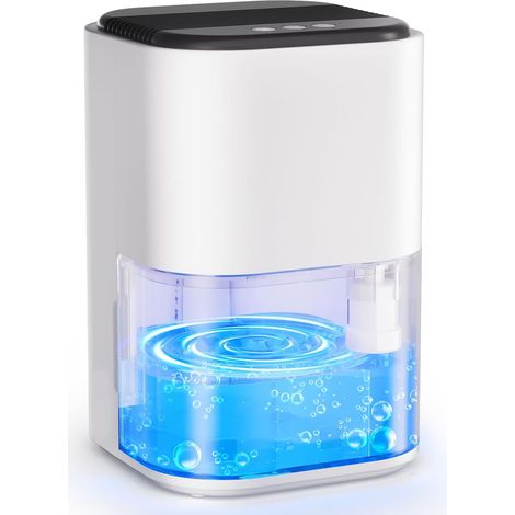 Déshumidificateur d Air 2L, Electrique Déshumidificateurs Silencieux avec LED 7 Colorées/Arrêt Automatique, Contre l'humidité et Moisissures, Idéal pour Maison/Bain/Chambre