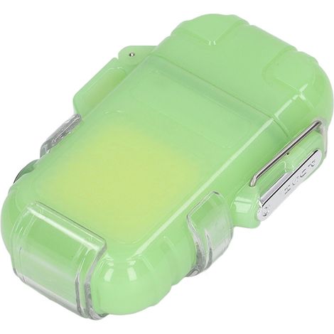 Briquet à arc électrique IP56 étanche, résistant au vent, éclairage LED, portable et multifonctionnel, double arc, vert noctiluque. (1/5)
