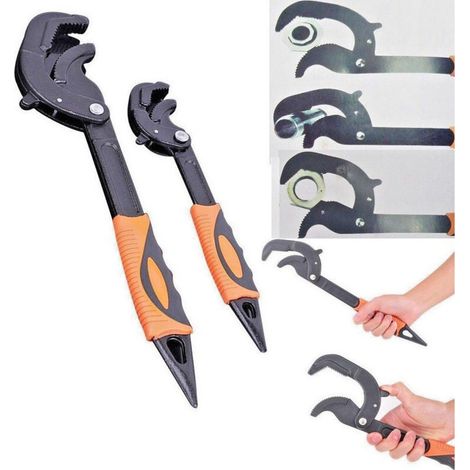 Set 2 Chiavi A Tubo Veloce Regolabili Multi Funzioni Professionali 260 Mm 380 Mm (1/4)