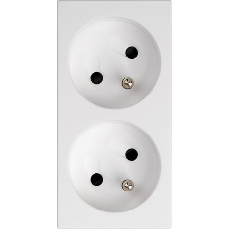 Presa doppia Simon Connect con/senza 2x230V 16A bianco puro 50000458-030