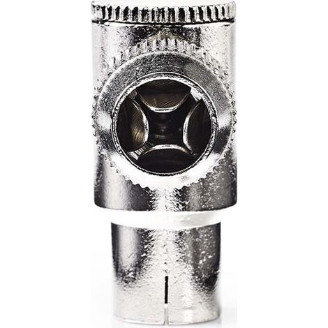 Iec coaxial en angulo mujer niquelado 75 ohmios tornillo diametro de entrada del cable 70 mm metales plata 2 uds bolsa de plastico