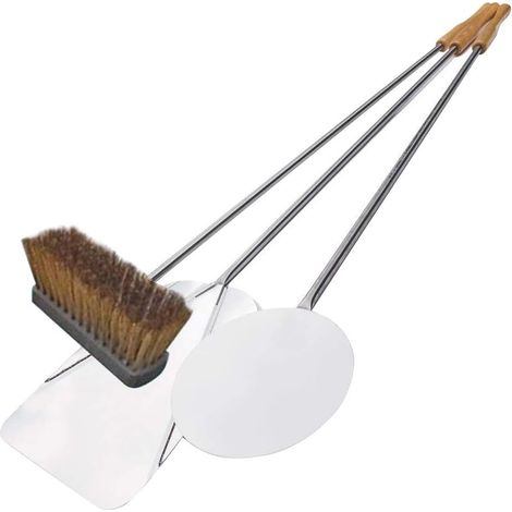 KIT PALE PER PIZZA PER FORNO A LEGNA 3 PEZZI IN ACCIAIO INOX 140 CM (1/2)