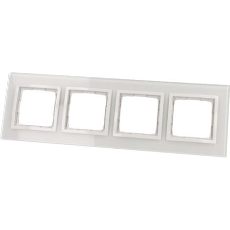 Plaque enjoliveur quadruple verre givré Simon Premium (1/2)