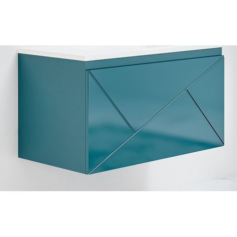 Caisson meuble suspendu Ancodesign - Bleu Larg 600 - 2 tiroirs (1/2)