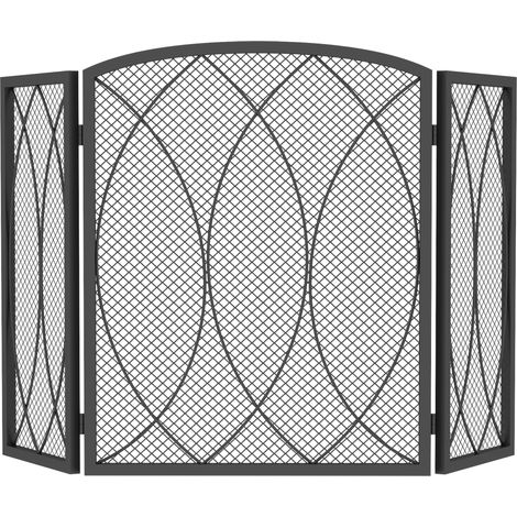 Pare-étincelles de sécurité pour cheminée, pare-étincelles pliable en 3 parties, 122 x 75 cm (1/5)