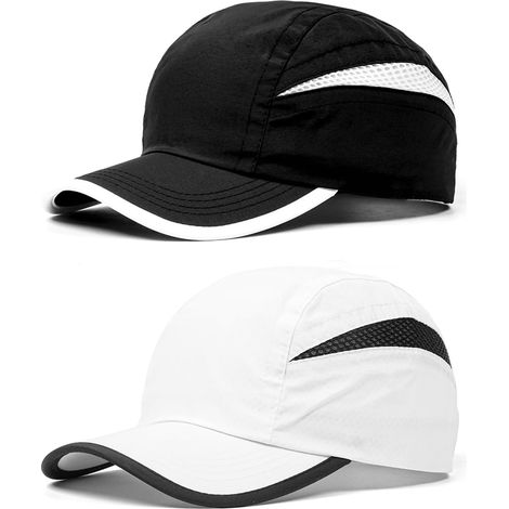 Casquette de Baseball Homme Femme,2 Paquets de Chapeau Soleil Séchage Rapide Respirantes Légère Réglable été Anti UV, Casquettes Running Visières Maille Chapeau Pliable Loisirs Randonnée (1/5)
