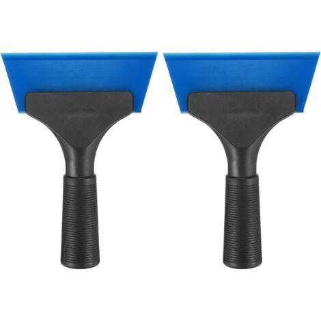 Lot de 2 raclettes de douche de 12.7 cm de long avec poignée antidérapante pour pare-brise de voiture. nettoyeur de vitres et portes en verre. bleu (1/5)