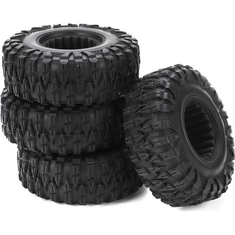 Lot de 4 pneus antidérapants universels en caoutchouc de 120 mm (2,2 pouces) pour voitures RC SCX10 et TRX4 (1/5)
