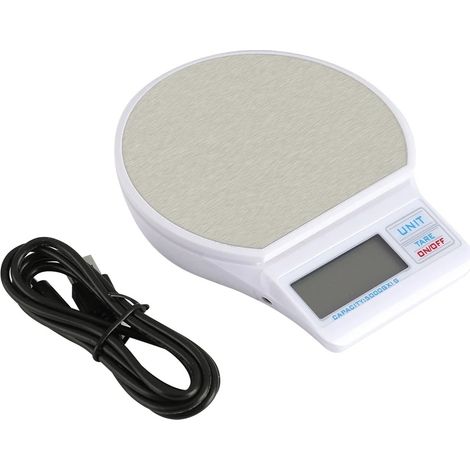 Balance de cuisine avec plateau, capacité 5 kg/1 g